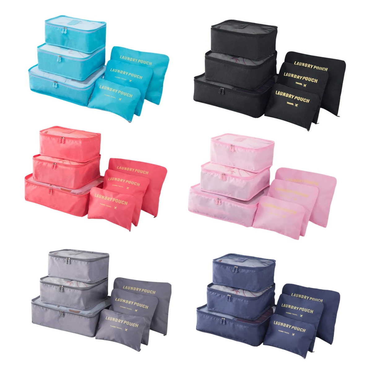 Vista 3 de Organizador De Maleta Set Por 6 Unidades - Color: Negro